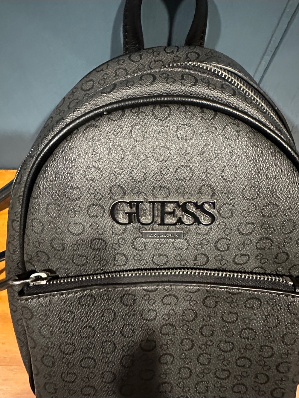 GUESS Monogram Grey Mini Backpack - Picture 4 of 5